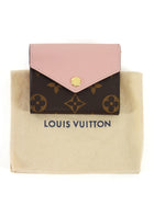 Louis Vuitton Pink Rose Ballerine and Brown LV Monogram Coated Canvas Zoe Compact Wallet