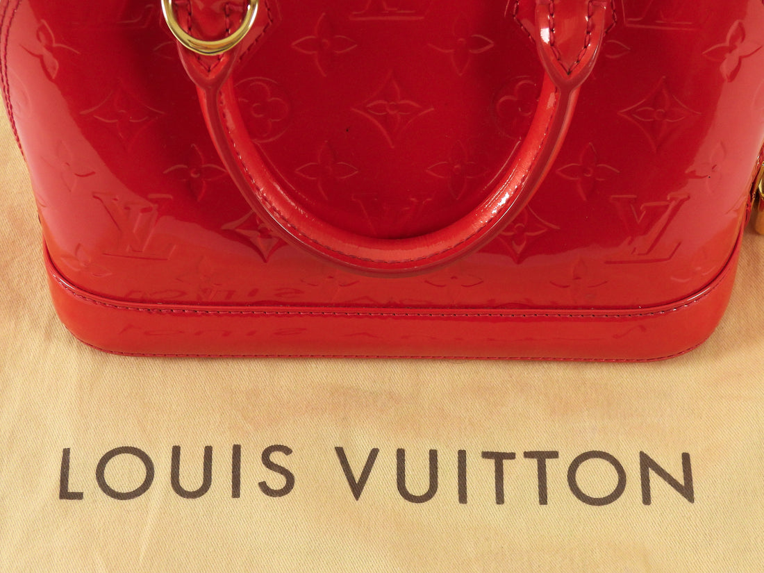 Louis Vuitton Rouge Grenadine Vernis Monogram Patent Leather Alma BB