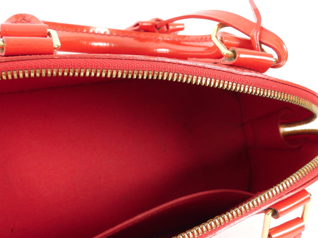 Louis Vuitton Rouge Grenadine Vernis Monogram Patent Leather Alma BB