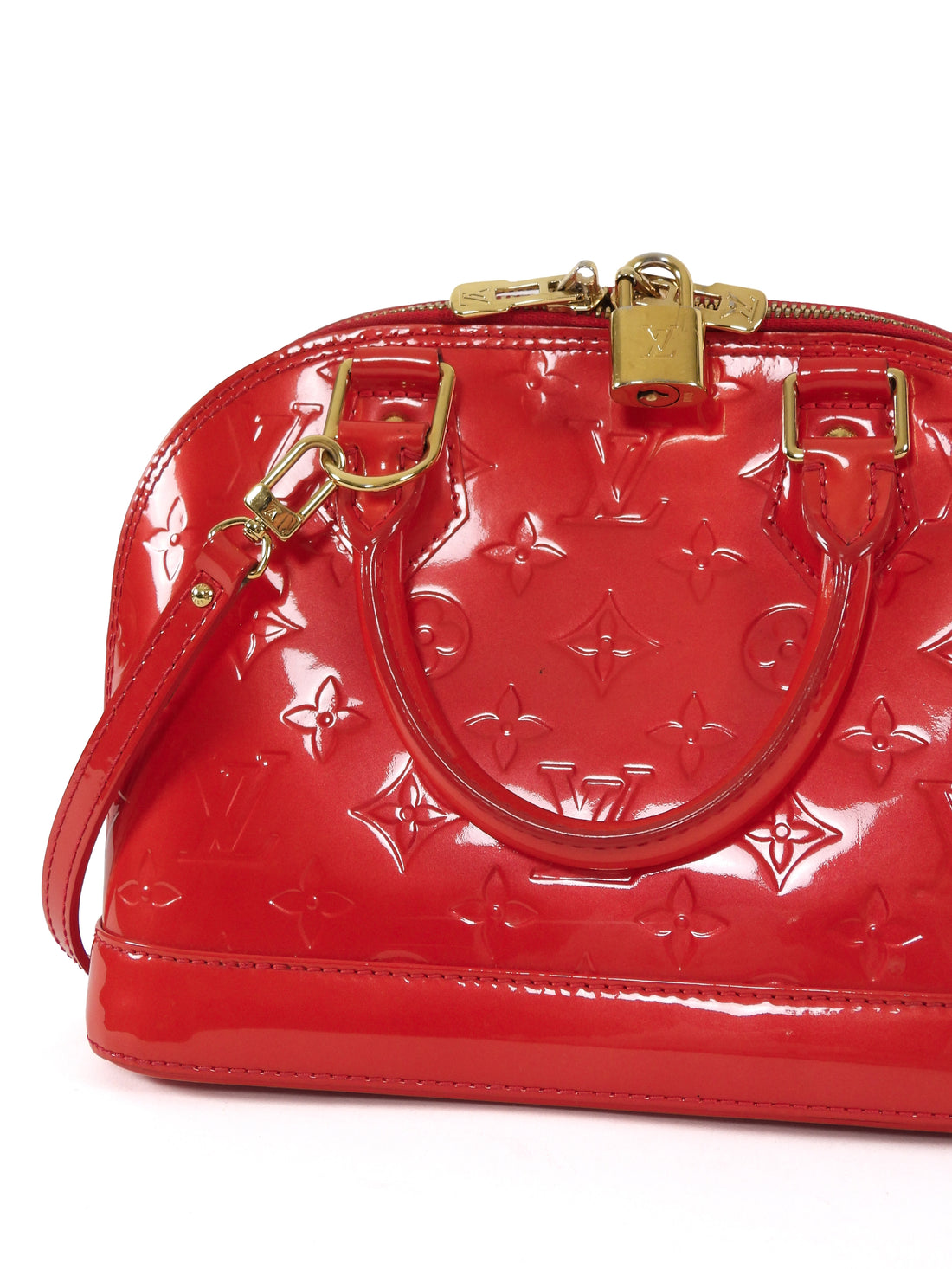 Louis Vuitton Rouge Grenadine Vernis Monogram Patent Leather Alma BB