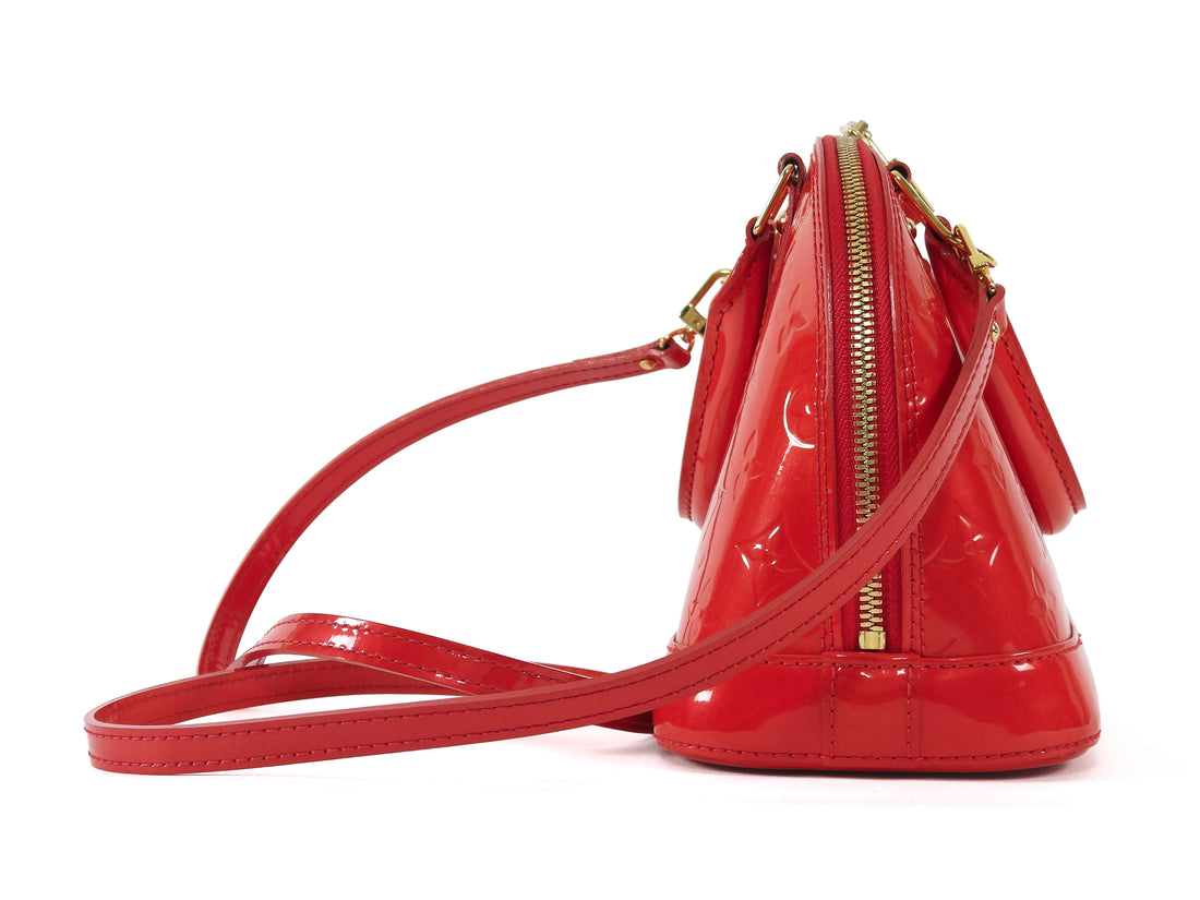 Louis Vuitton Rouge Grenadine Vernis Monogram Patent Leather Alma BB