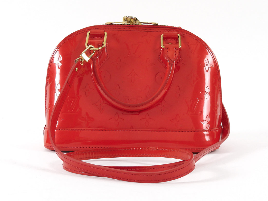 Louis Vuitton Rouge Grenadine Vernis Monogram Patent Leather Alma BB