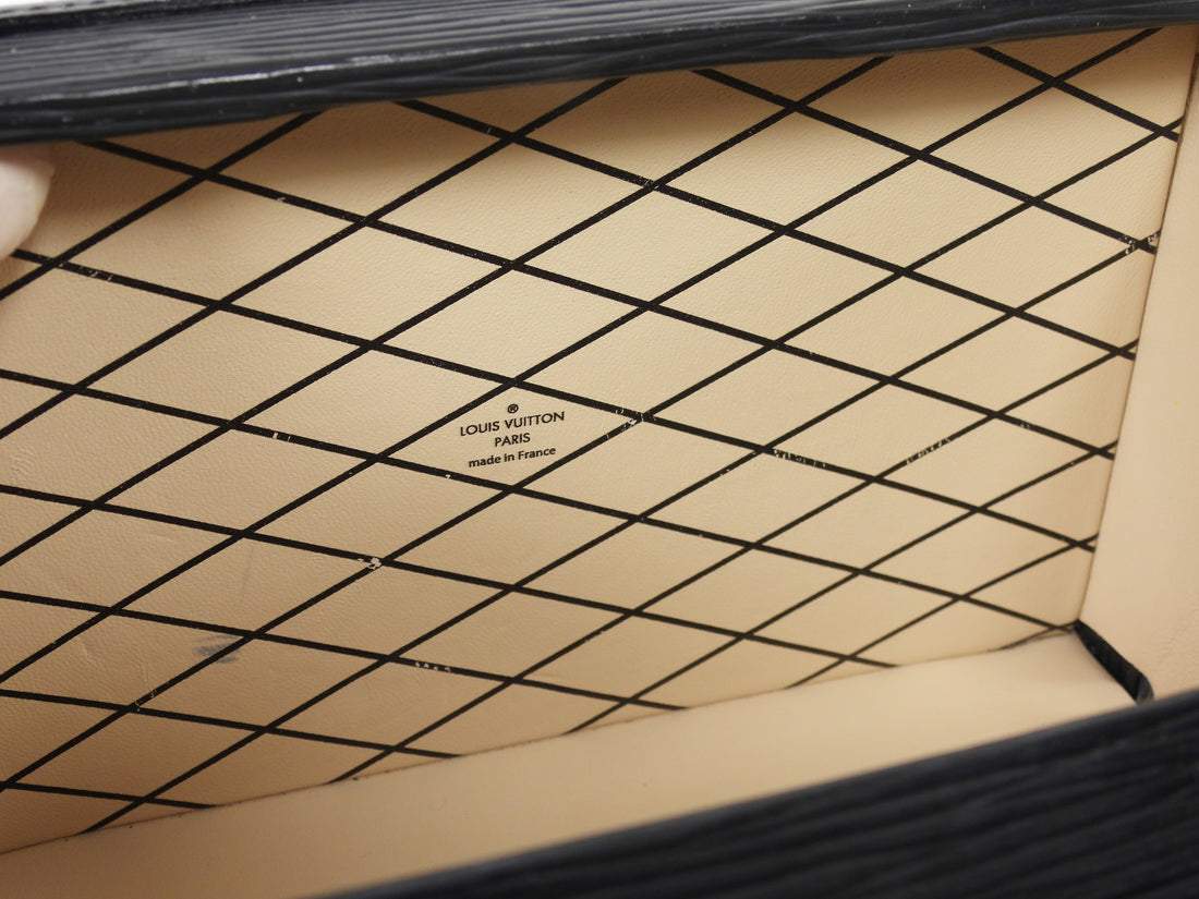 Louis Vuitton Black Epi Leather Petite Malle Trunk Box Bag