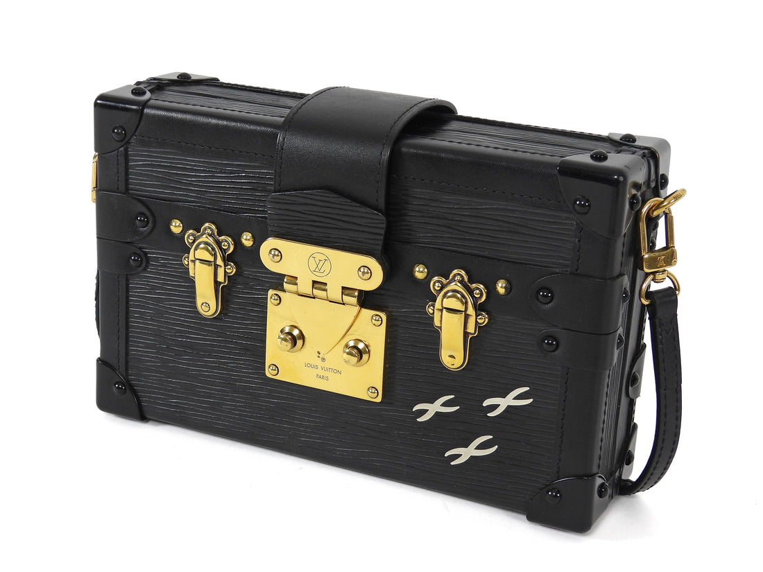 Louis Vuitton Black Epi Leather Petite Malle Trunk Box Bag