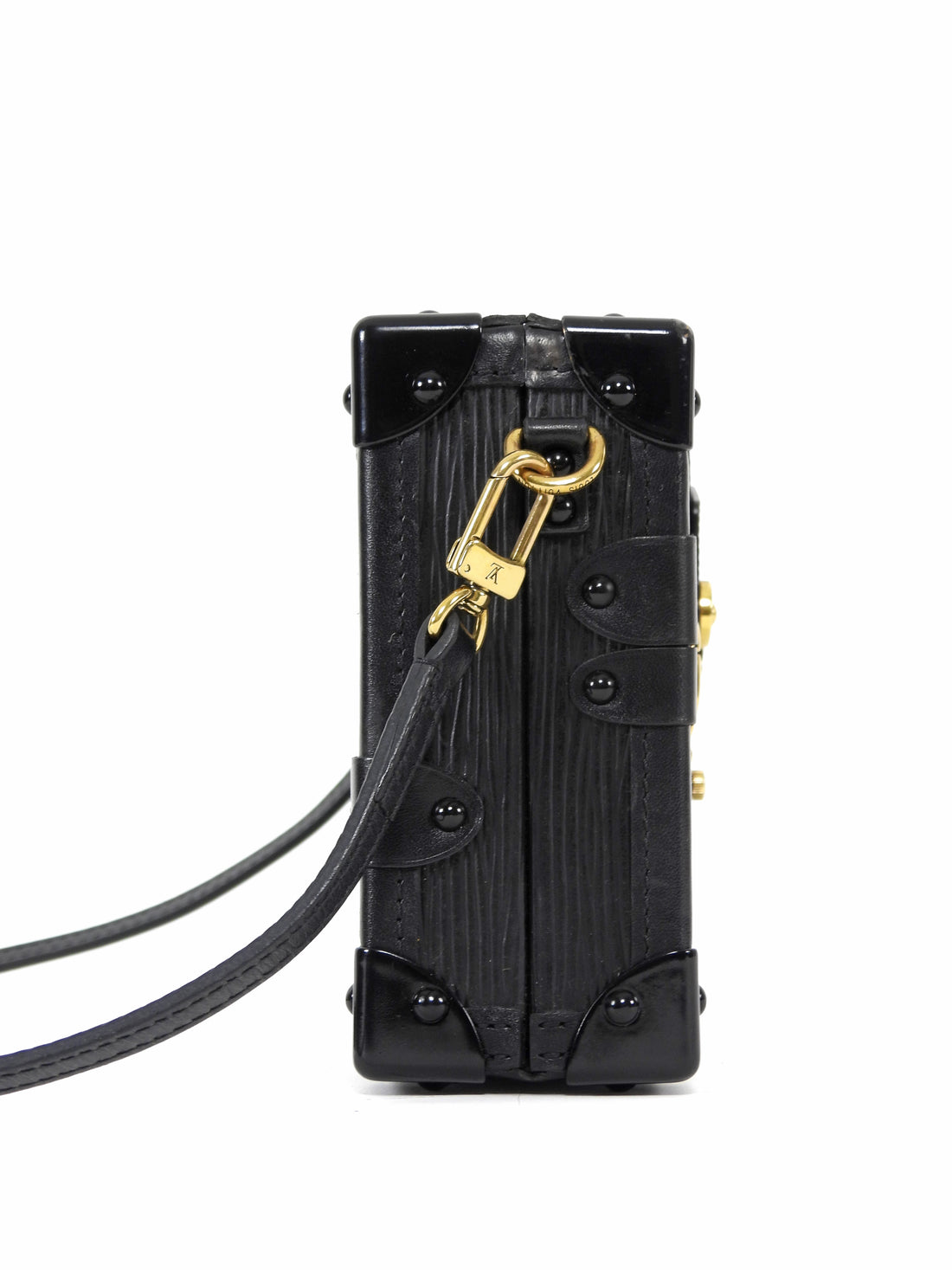 Louis Vuitton Black Epi Leather Petite Malle Trunk Box Bag