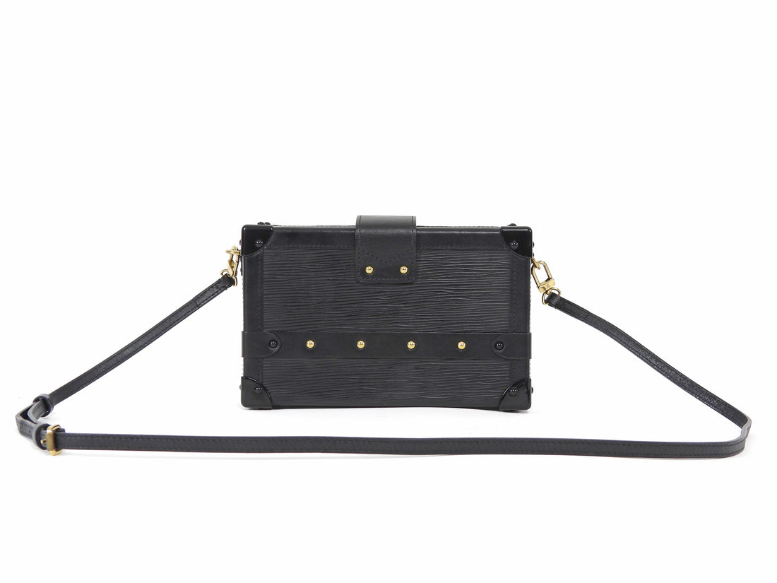 Louis Vuitton Black Epi Leather Petite Malle Trunk Box Bag