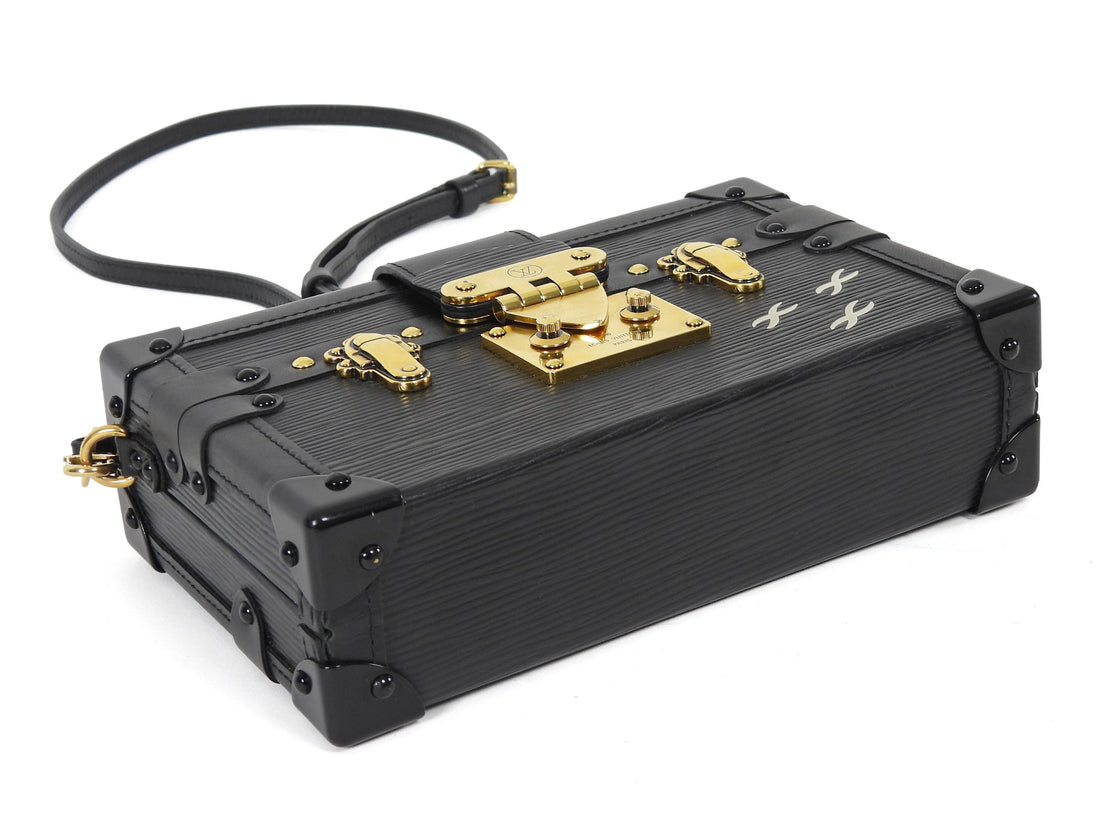 Louis Vuitton Black Epi Leather Petite Malle Trunk Box Bag
