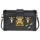 Louis Vuitton Black Epi Leather Petite Malle Trunk Box Bag