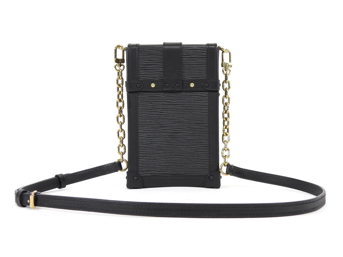 Louis Vuitton Black Epi Leather Vertical Trunk Small Pochette Bag