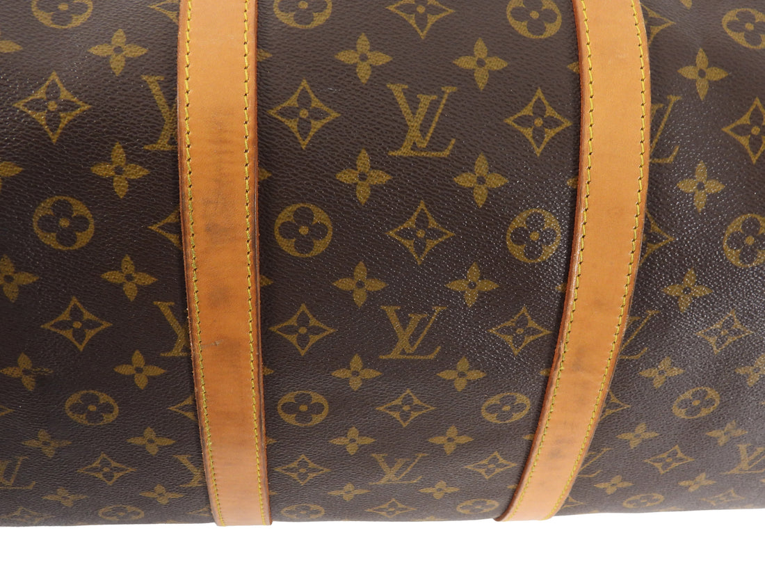 Louis Vuitton Brown Monogram Keepall Bandouliere 55 Duffle Bag