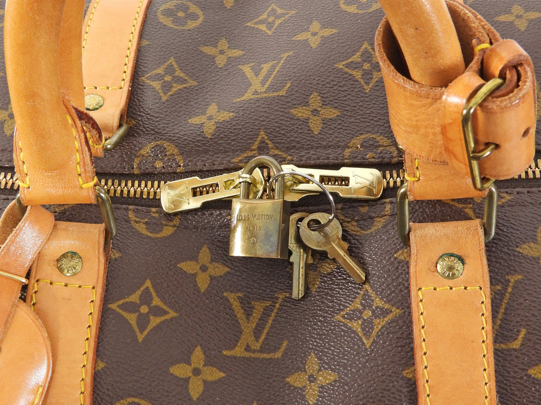Louis Vuitton Brown Monogram Keepall Bandouliere 55 Duffle Bag