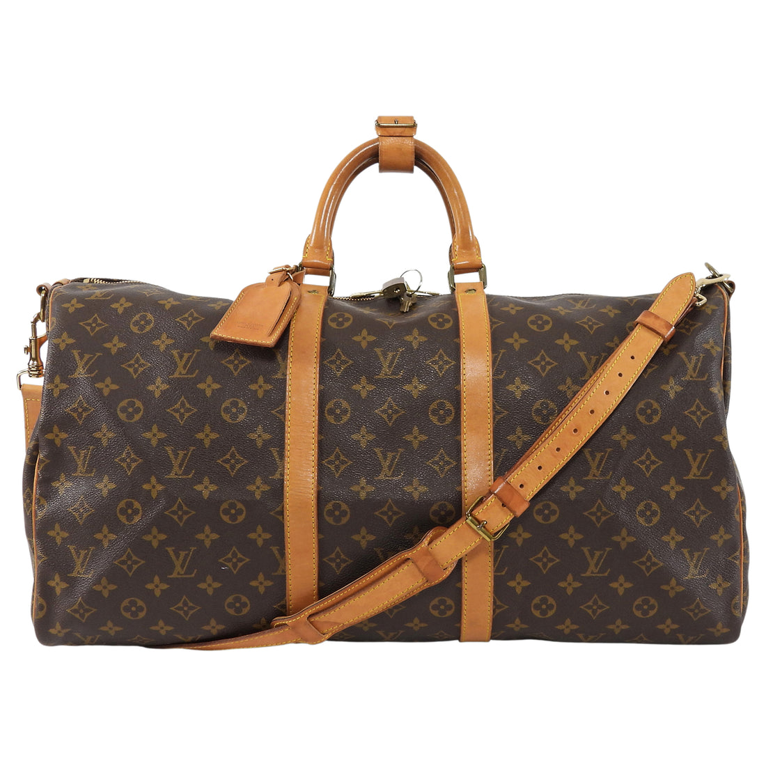 Louis Vuitton Brown Monogram Keepall Bandouliere 55 Duffle Bag