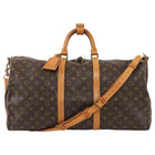 Louis Vuitton Brown Monogram Keepall Bandouliere 55 Duffle Bag