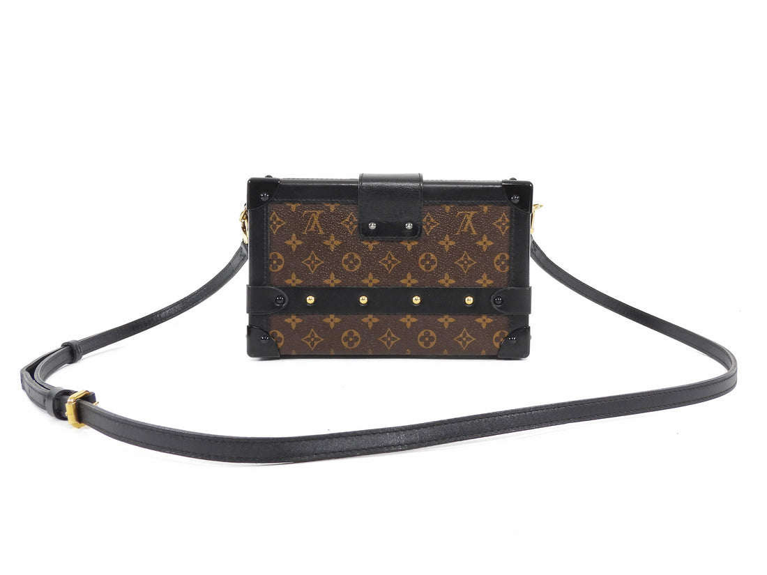 Louis Vuitton Monogram Canvas Leather Petite Malle Trunk Box Bag