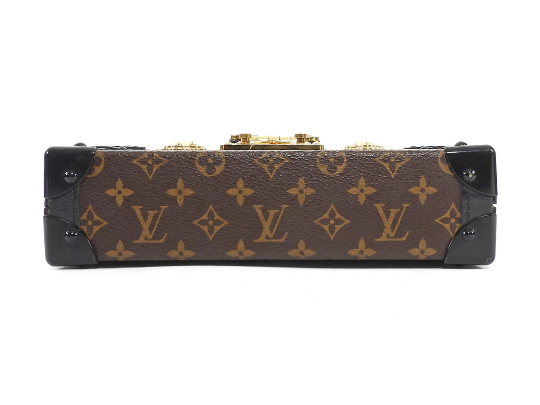 Louis Vuitton Monogram Canvas Leather Petite Malle Trunk Box Bag