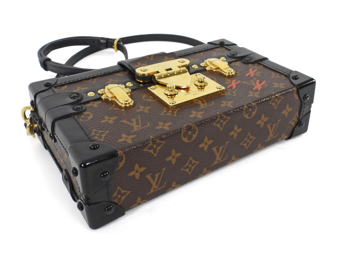 Louis Vuitton Monogram Canvas Leather Petite Malle Trunk Box Bag