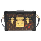 Louis Vuitton Monogram Canvas Leather Petite Malle Trunk Box Bag