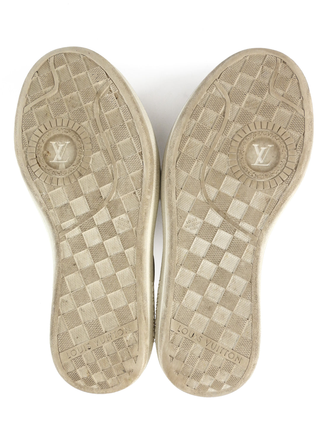 Louis Vuitton Beige Monogram Canvas and Calfskin Groovy Platform Low Top Sneakers - 36