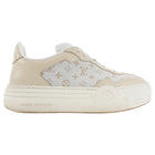 Louis Vuitton Beige Monogram Canvas and Calfskin Groovy Platform Low Top Sneakers - 36