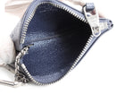 Louis Vuitton Steel Blue Grey Empreinte Leather Zip Coin Pouch Keychain Wallet