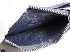Louis Vuitton Steel Blue Grey Empreinte Leather Zip Coin Pouch Keychain Wallet