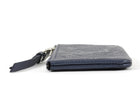 Louis Vuitton Steel Blue Grey Empreinte Leather Zip Coin Pouch Keychain Wallet