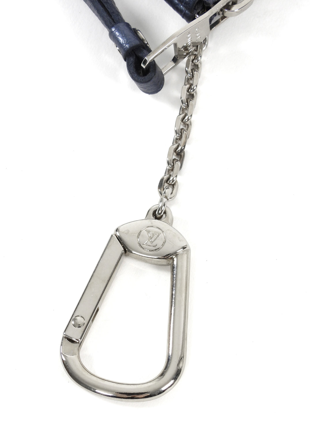 Louis Vuitton Steel Blue Grey Empreinte Leather Zip Coin Pouch Keychain Wallet