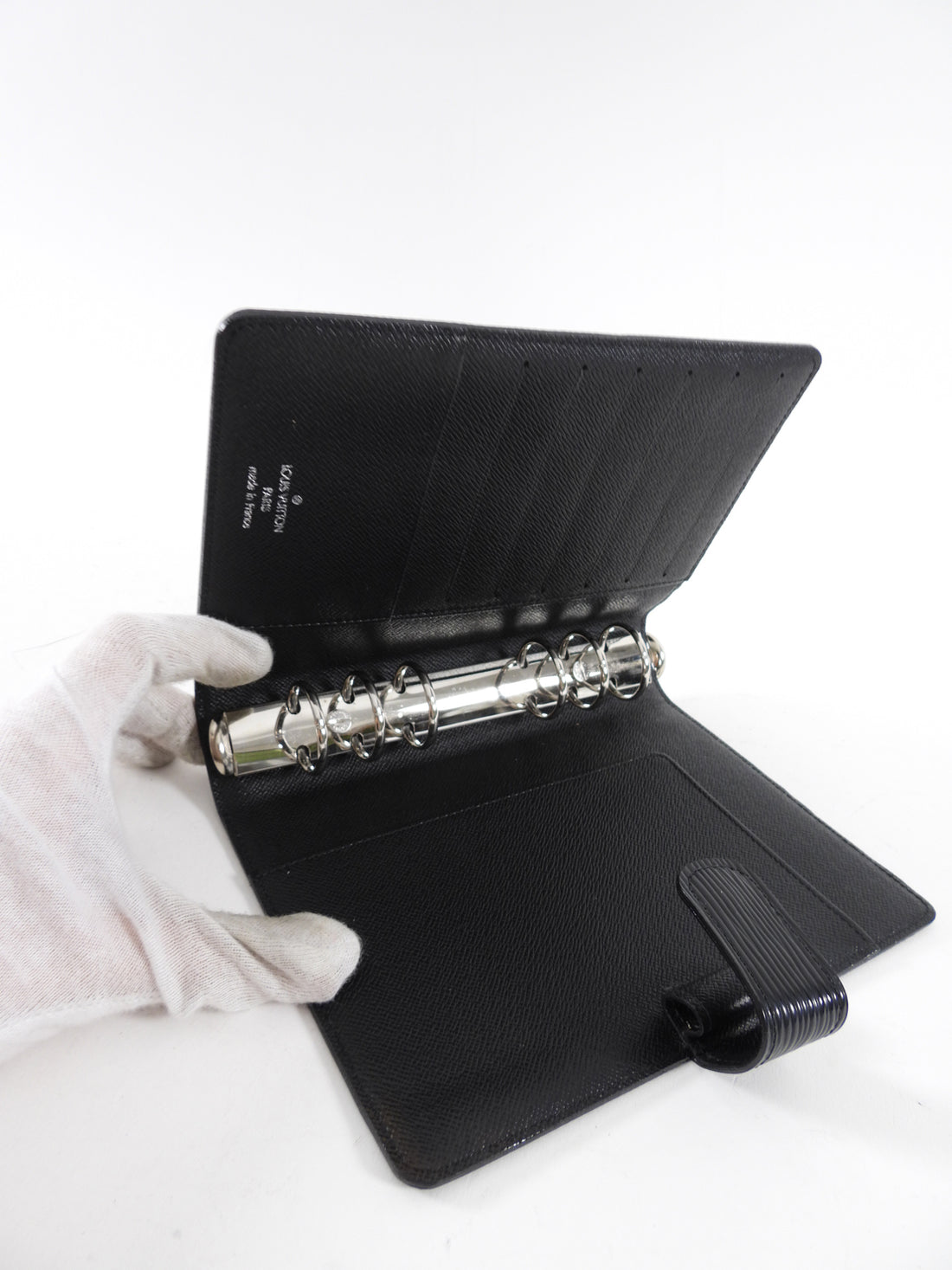 Louis Vuitton Black Epi Leather Medium Ring Agenda Cover