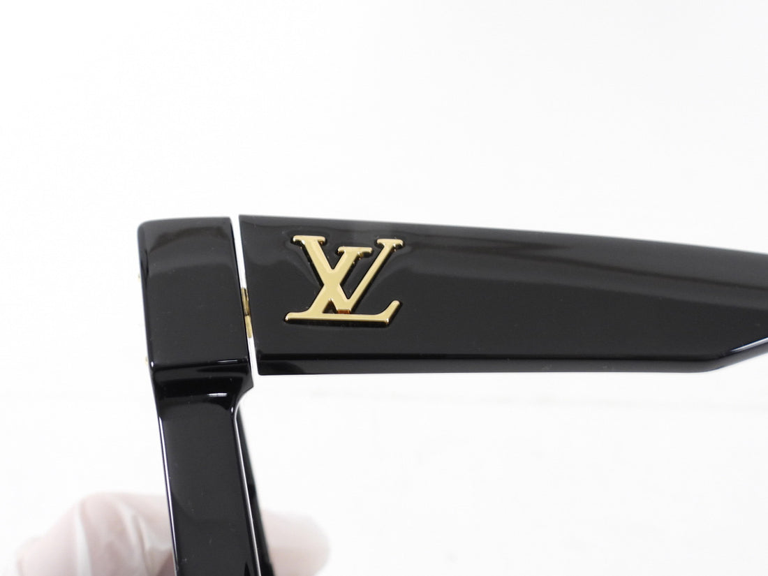 Louis Vuitton Black Acetate Cyclone Crystal Embellished Sunglasses