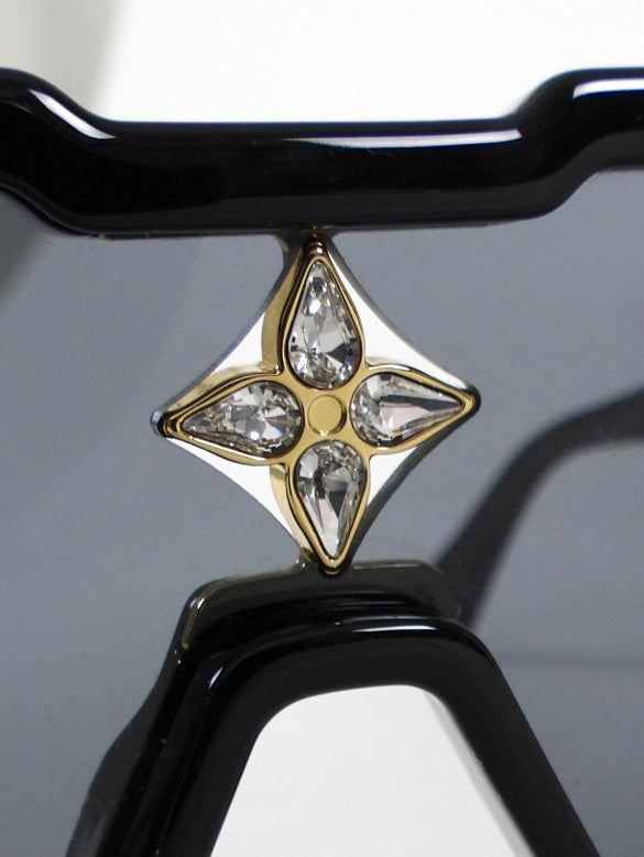 Louis Vuitton Black Acetate Cyclone Crystal Embellished Sunglasses