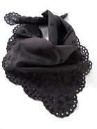 Louis Vutton Black Cotton Broderie Anglaise Square Bandana Scarf