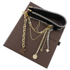 Louis Vuitton Black Velvet and Gold Chain Charms Choker Necklace