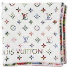 Louis Vuitton Pink and White Monogram Silk Garden 90cm Shawl Scarf