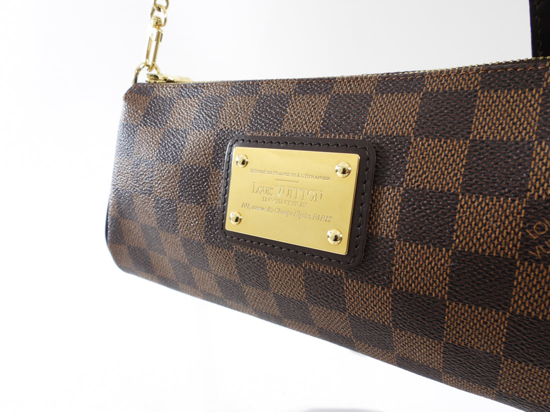 Louis Vuitton Damier Ebene Coated Canvas Eva Chain 2-Way Strap Pochette Bag