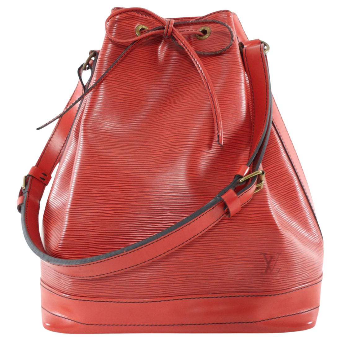 Louis Vuitton Vintage 1990 Red Epi Leather Noe GM Bucket Bag