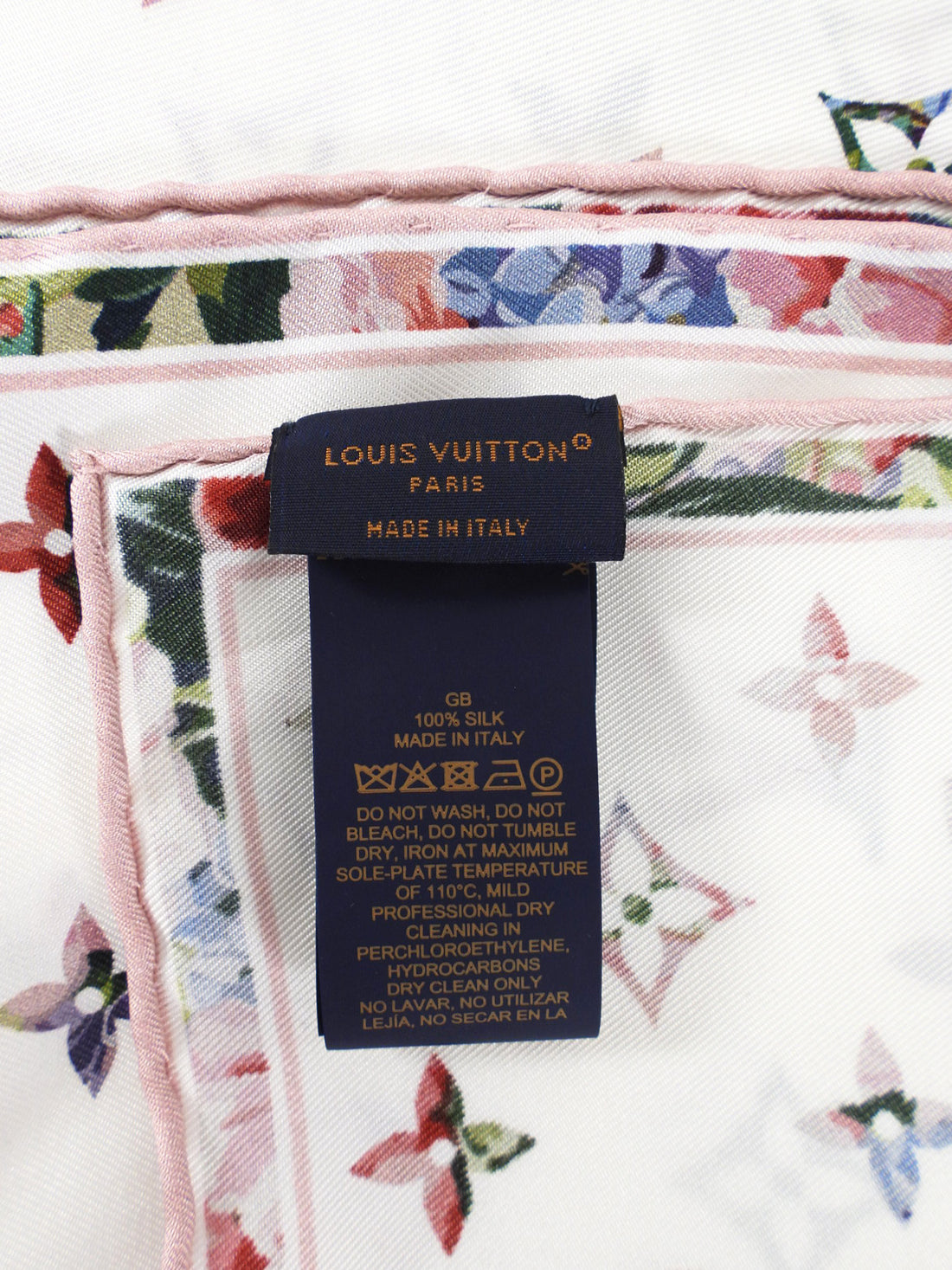 Louis Vuitton Pink and White Monogram Silk Garden 90cm Shawl Scarf