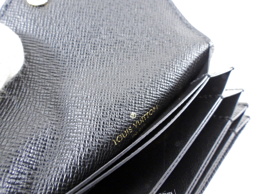 Louis Vuitton Black Monogram Empreinte Leather Clemence Zip Wallet