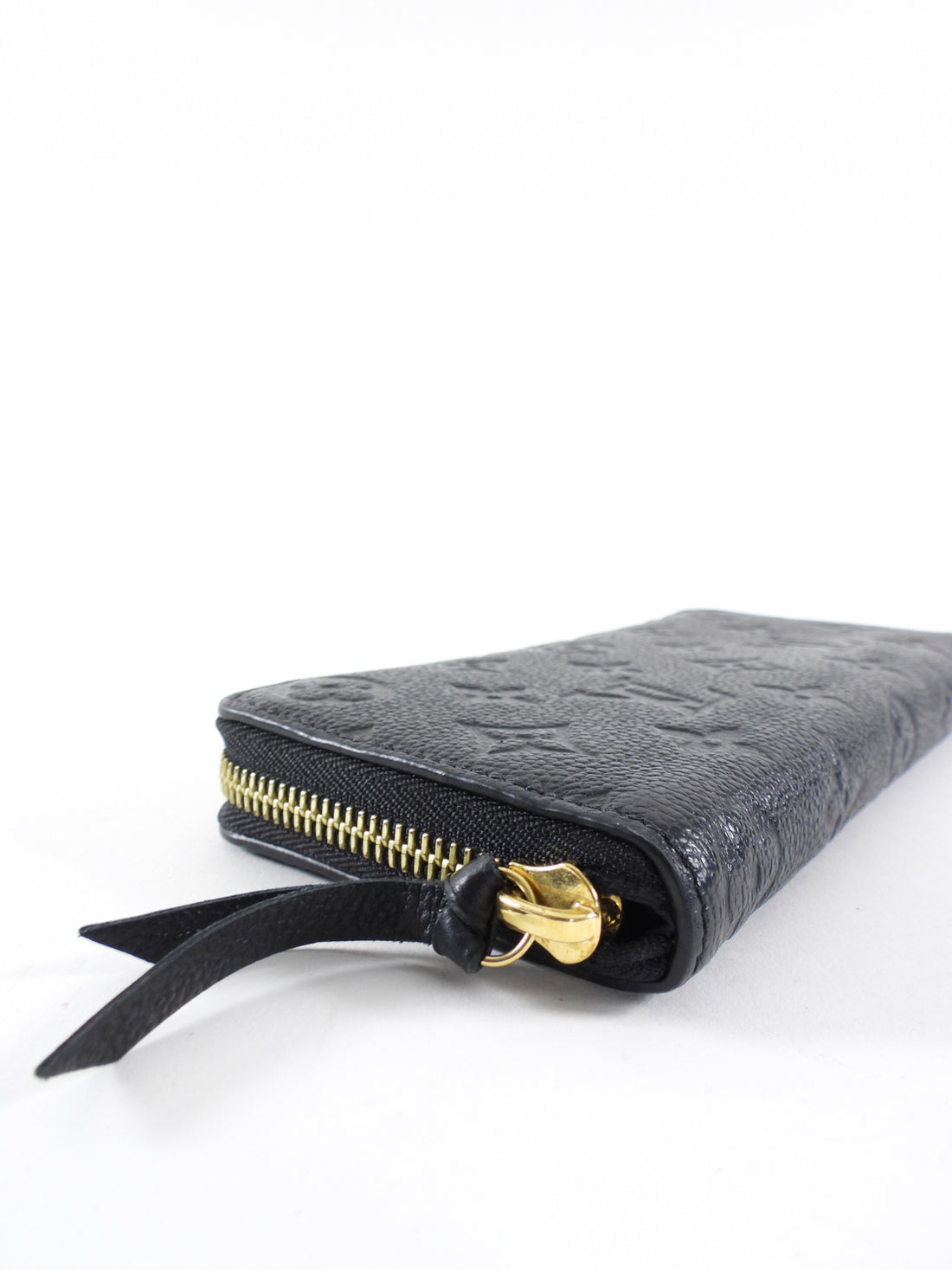 Louis Vuitton Black Monogram Empreinte Leather Clemence Zip Wallet