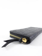 Louis Vuitton Black Monogram Empreinte Leather Clemence Zip Wallet