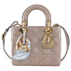 Dior Light Grey Leather Sequin Embroidered Rabbit Bag Charm / Luggage Tag