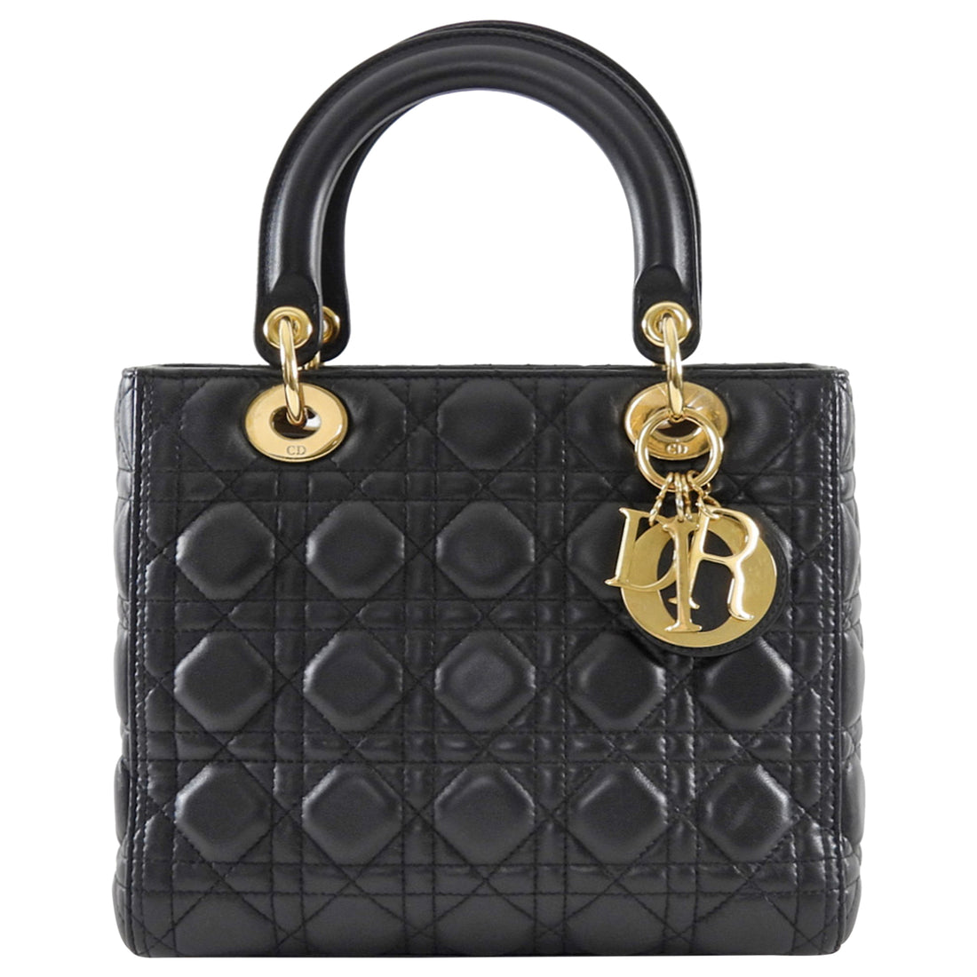 Lady Dior Black Cannage Leather Medium Bag GHW