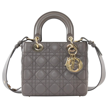 Dior Lady Dior Greige My ABC Cannage Quilted Leather Small Bag GHW