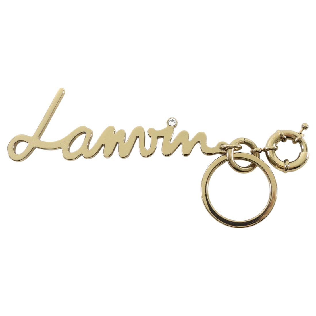 Lanvin Goldtone Logo Keyring Bag Charm
