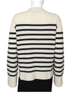 Lisa Yang Ivory Navy Cashmere Striped Cardigan Sweater - 1 / S