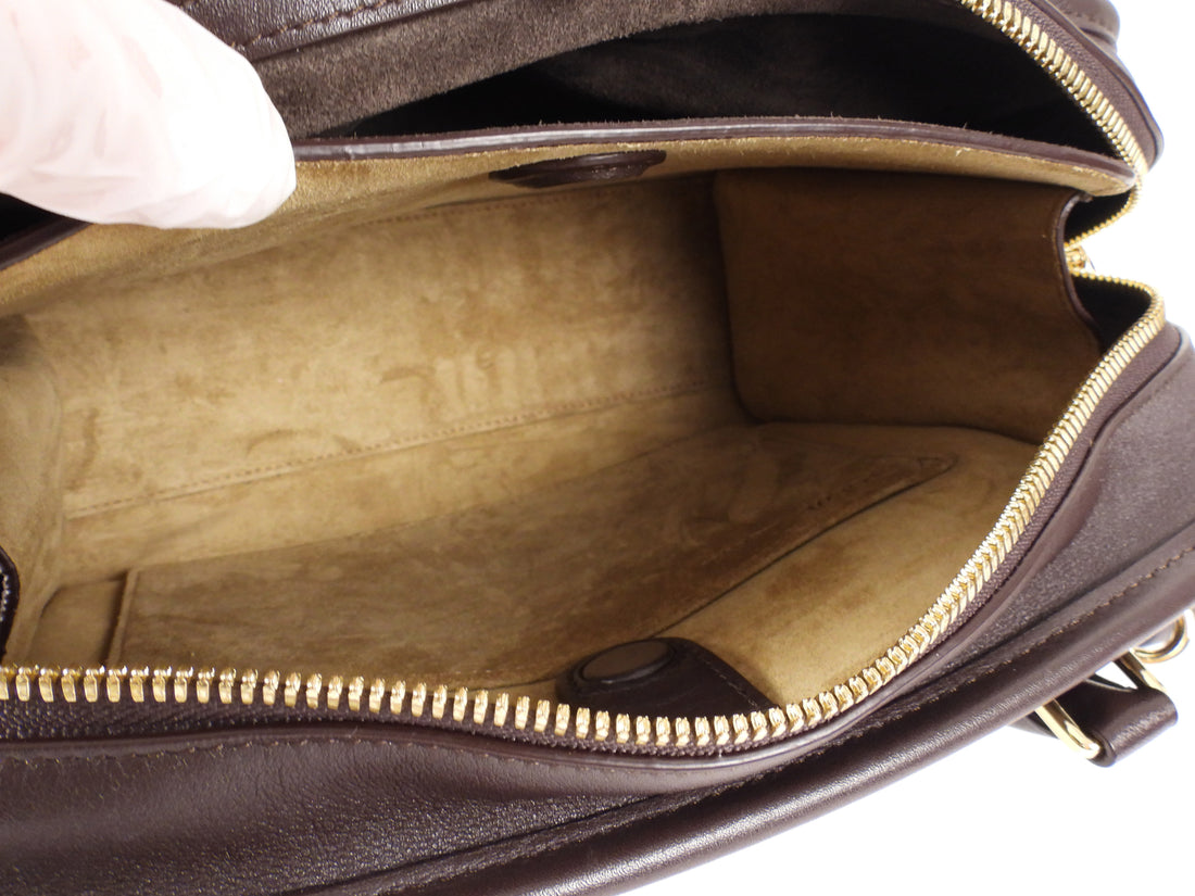 Loewe Dark Brown Amazona 180 Small Leather Top Handle Bag