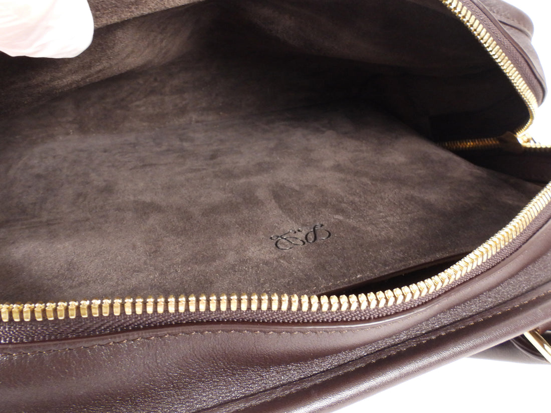 Loewe Dark Brown Amazona 180 Small Leather Top Handle Bag