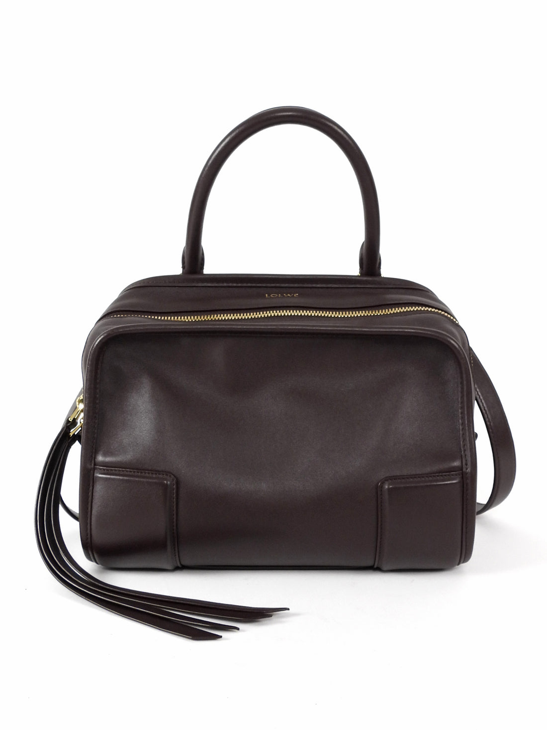 Loewe Dark Brown Amazona 180 Small Leather Top Handle Bag