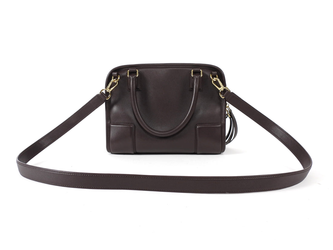Loewe Dark Brown Amazona 180 Small Leather Top Handle Bag