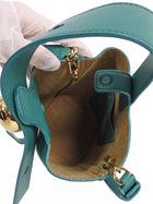 Loewe Green Leather Pebble Mini Crossbody Bucket Bag
