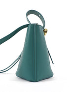 Loewe Green Leather Pebble Mini Crossbody Bucket Bag